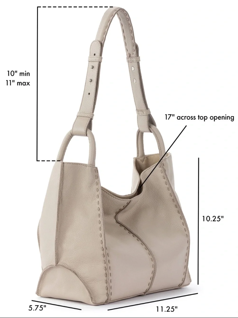 The Sak Los Feliz Pebble Grain Leather Hobo Bag in Buttercream (Soft Yellow) - Picture 16 of 16